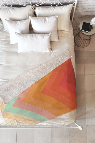 Florent Bodart Rainbow Chevrons Fleece Throw Blanket