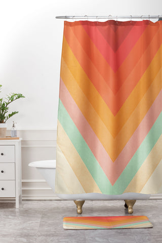 Florent Bodart Rainbow Chevrons Shower Curtain And Mat