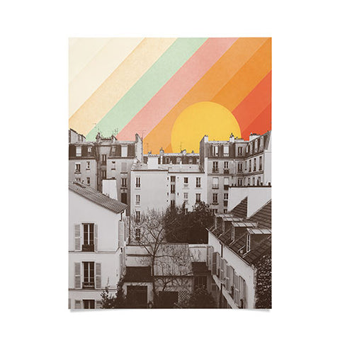 Florent Bodart Rainbow Sky Above Paris Poster
