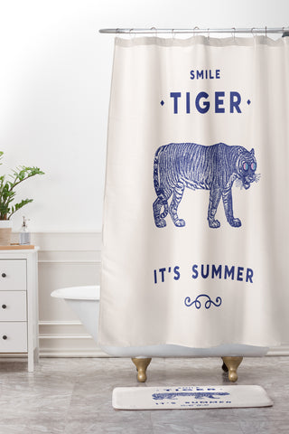Florent Bodart Smile Tiger Shower Curtain And Mat