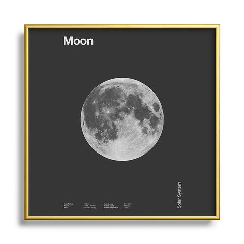 Florent Bodart Solar System Moon Metal Square Framed Art Print