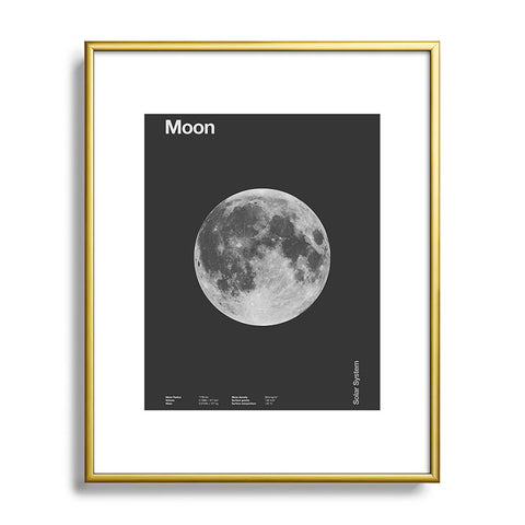 Florent Bodart Solar System Moon Metal Framed Art Print