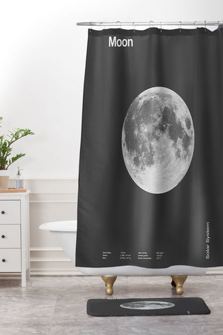 Florent Bodart Solar System Moon Shower Curtain And Mat