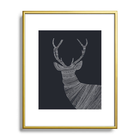 Florent Bodart Stag I Blue Metal Framed Art Print