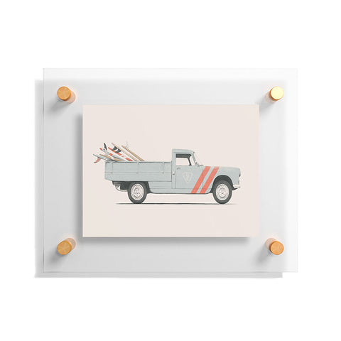 Florent Bodart Surfboard Pick Up Van Floating Acrylic Print