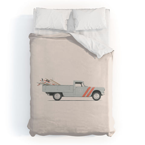 Florent Bodart Surfboard Pick Up Van Duvet Cover