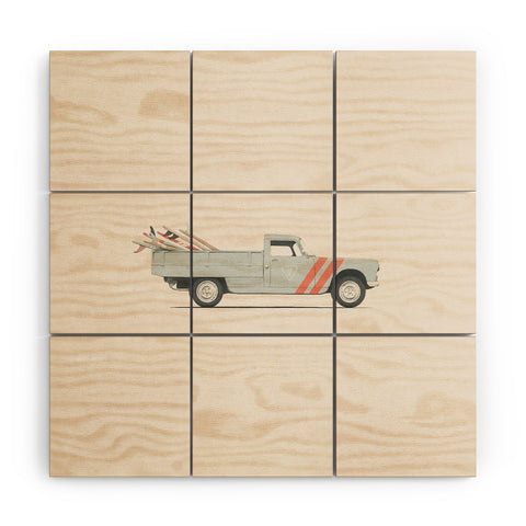 Florent Bodart Surfboard Pick Up Van Wood Wall Mural