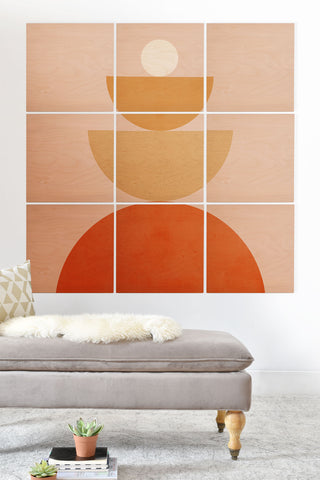 Forgetme Abstraction Circles Balance Mo Wood Wall Mural