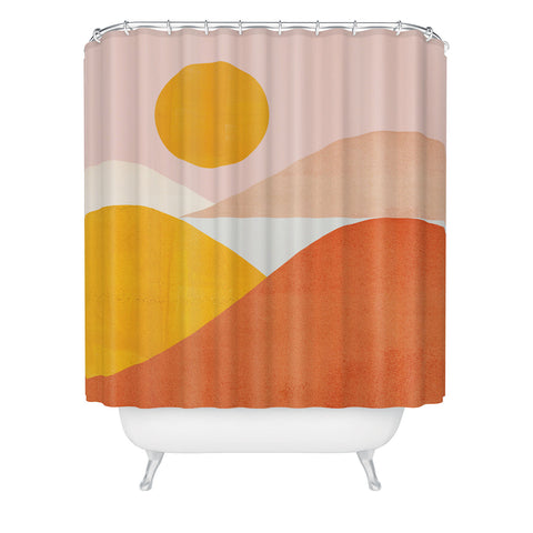 Forgetme Abstraction Mountains Shower Curtain