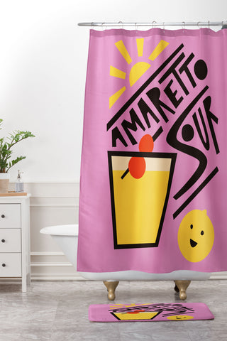 Fox And Velvet Amaretto Sour Cocktail Shower Curtain And Mat