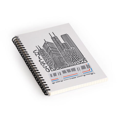 Fox And Velvet Chicago Cityscape Spiral Notebook