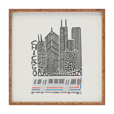 Fox And Velvet Chicago Cityscape Square Tray