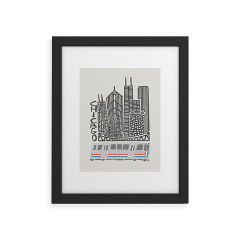 Fox And Velvet Chicago Cityscape Framed Art Print