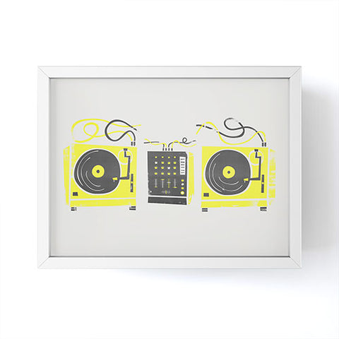 Fox And Velvet DJ Vinyl Decks And Mixer Framed Mini Art Print