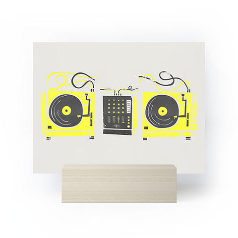 Fox And Velvet DJ Vinyl Decks And Mixer Mini Art Print