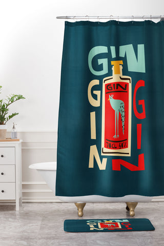Fox And Velvet Gin Gin Gin Shower Curtain And Mat