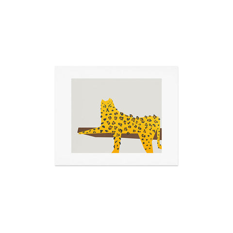 Fox And Velvet Leopard Lazy Art Print