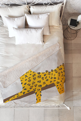 Fox And Velvet Leopard Lazy Fleece Throw Blanket