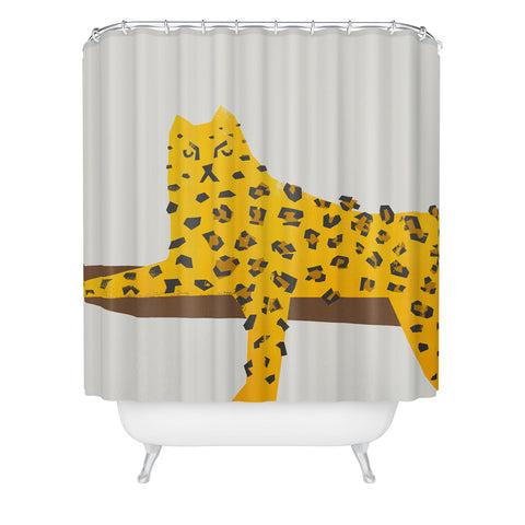 Fox And Velvet Leopard Lazy Shower Curtain