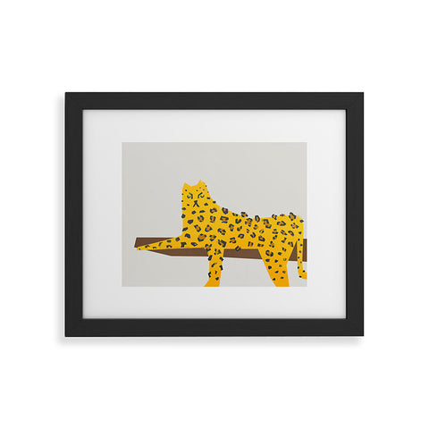 Fox And Velvet Leopard Lazy Framed Art Print