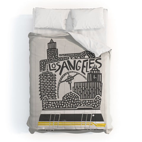 Fox And Velvet Los Angeles Cityscape Comforter