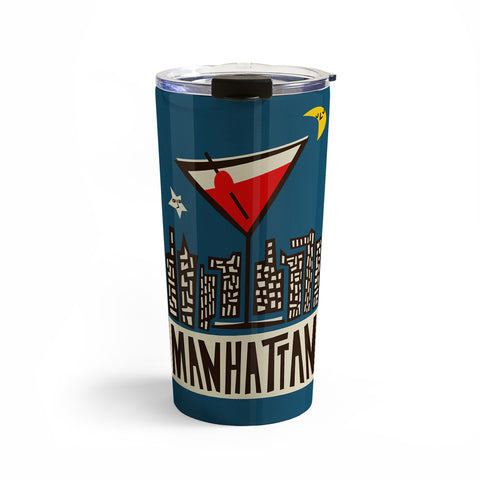 Fox And Velvet Manhattan Cocktail Print Travel Mug