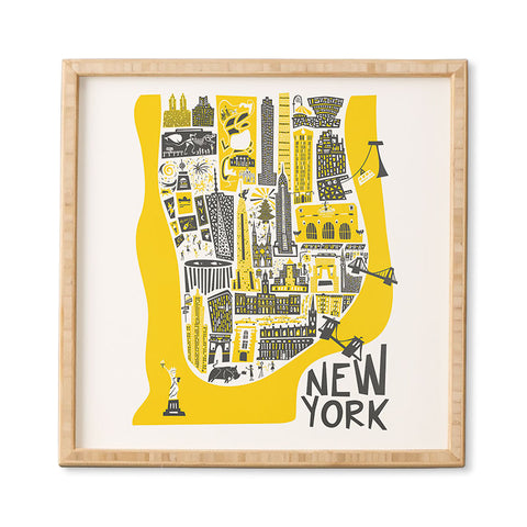 Fox And Velvet Manhattan New York Map Framed Wall Art