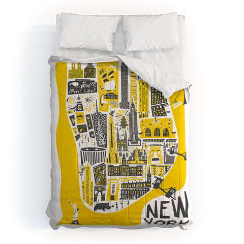 Fox And Velvet Manhattan New York Map Comforter