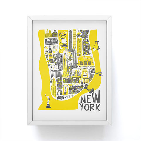 Fox And Velvet Manhattan New York Map Framed Mini Art Print