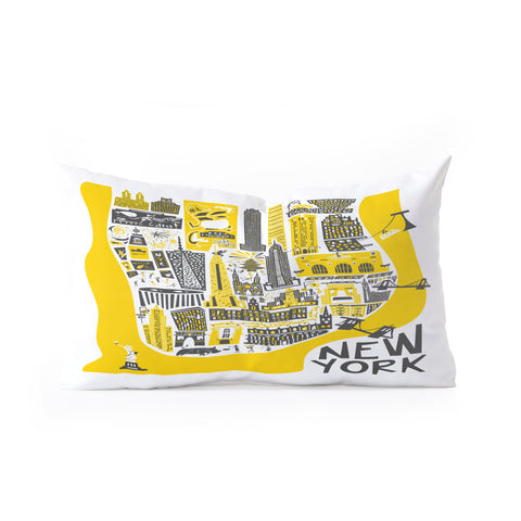 Fox And Velvet Manhattan New York Map Oblong Throw Pillow