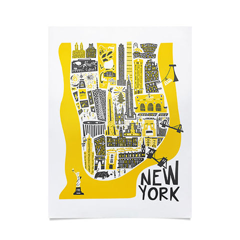 Fox And Velvet Manhattan New York Map Poster