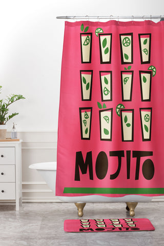 Fox And Velvet Mojito Shower Curtain And Mat