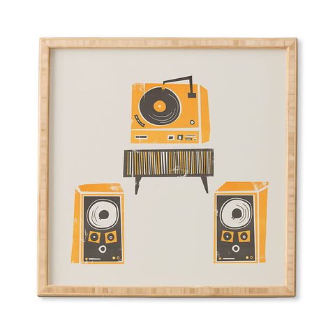 Fox And Velvet Vinyl Deck And Speakers Framed Wall Art