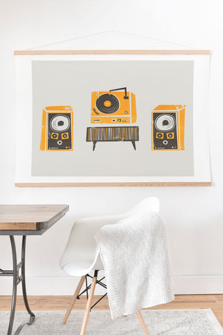 Fox And Velvet Vinyl Deck And Speakers Art Print And Hanger