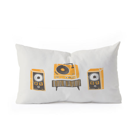 Fox And Velvet Vinyl Deck And Speakers Oblong Throw Pillow
