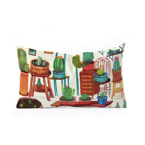 Francisco Fonseca big cactus room Oblong Throw Pillow