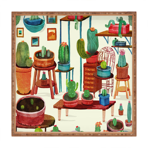 Francisco Fonseca big cactus room Square Tray