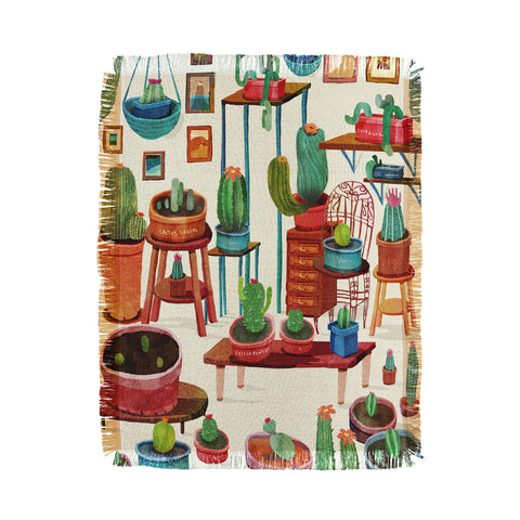 Francisco Fonseca big cactus room Throw Blanket