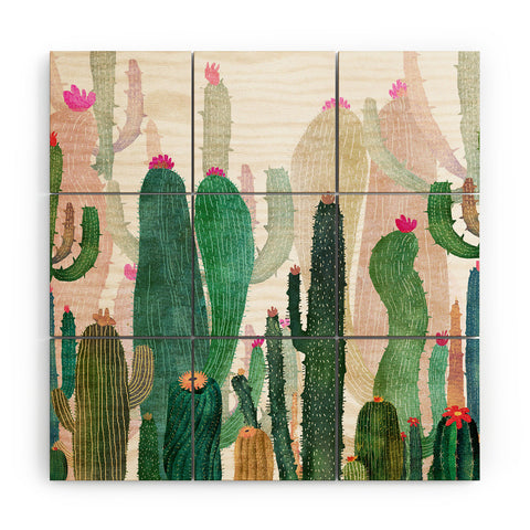 Francisco Fonseca Cactus Forest Wood Wall Mural