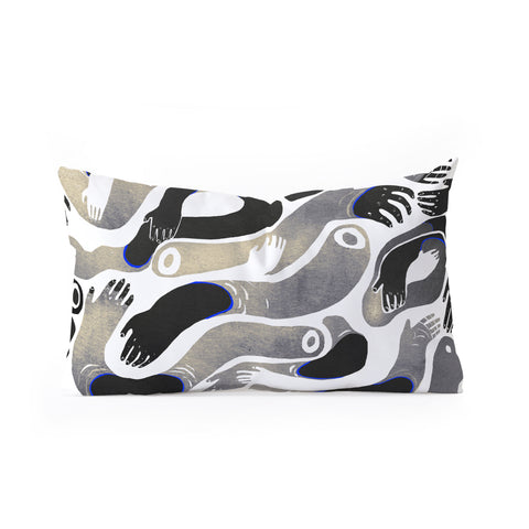 Francisco Fonseca hands and more hands Oblong Throw Pillow