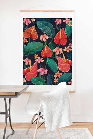 Francisco Fonseca red flowers Art Print And Hanger