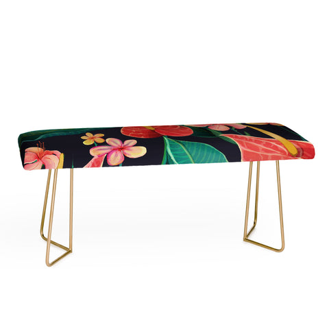Francisco Fonseca red flowers Bench
