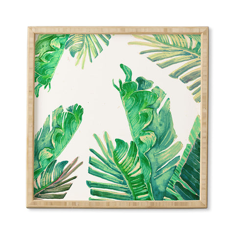 Francisco Fonseca tropical watercolor leaves Framed Wall Art