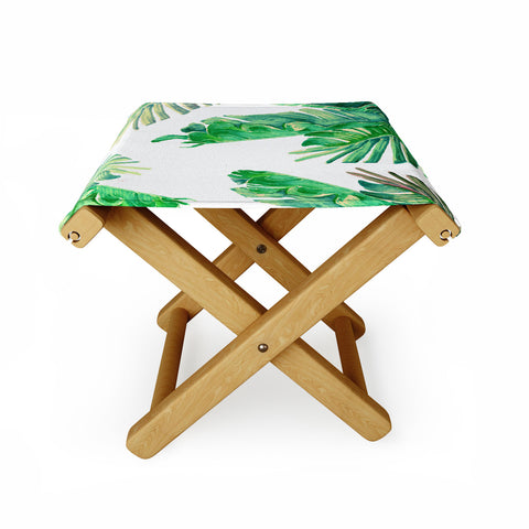 Francisco Fonseca tropical watercolor leaves Folding Stool