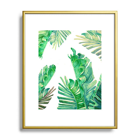 Francisco Fonseca tropical watercolor leaves Metal Framed Art Print