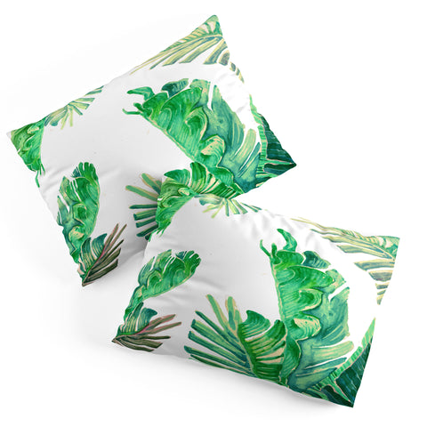 Francisco Fonseca tropical watercolor leaves Pillow Shams