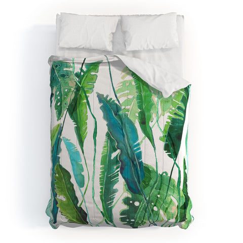 Francisco Fonseca vertical leaves Comforter