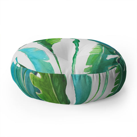Francisco Fonseca vertical leaves Floor Pillow Round
