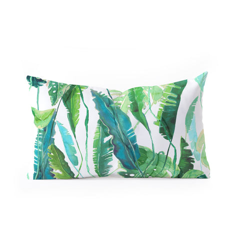 Francisco Fonseca vertical leaves Oblong Throw Pillow