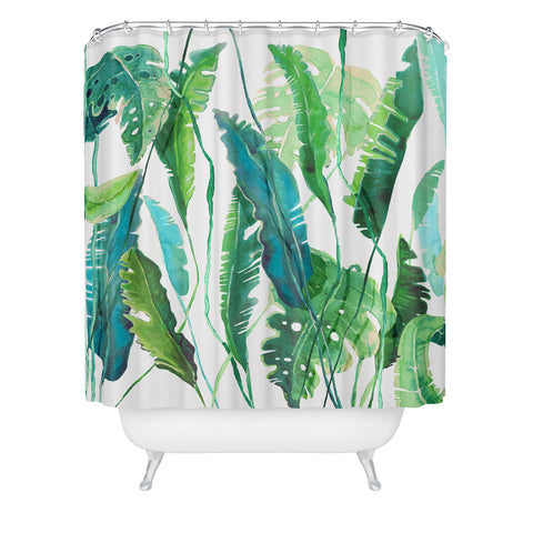 Francisco Fonseca vertical leaves Shower Curtain